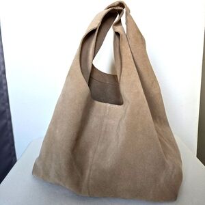 B-low the Belt Taupe Suede Hobo Bag
